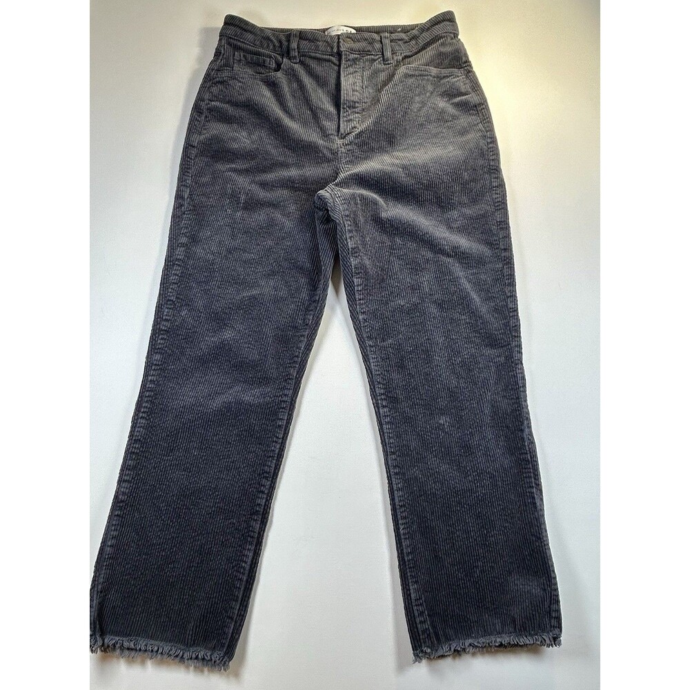 LOFT Blue Grey Corduroy Straight Leg Raw Hem Cropped Pants Womens Size 10/ 30" - Picture 13 of 14
